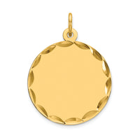14k Etched .027 Gauge Engravable Round Disc Charm-XM155/27