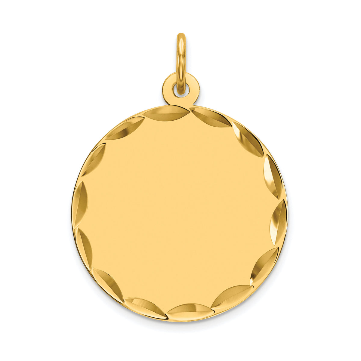 14k Etched .035 Gauge Engravable Round Disc Charm-XM155/35