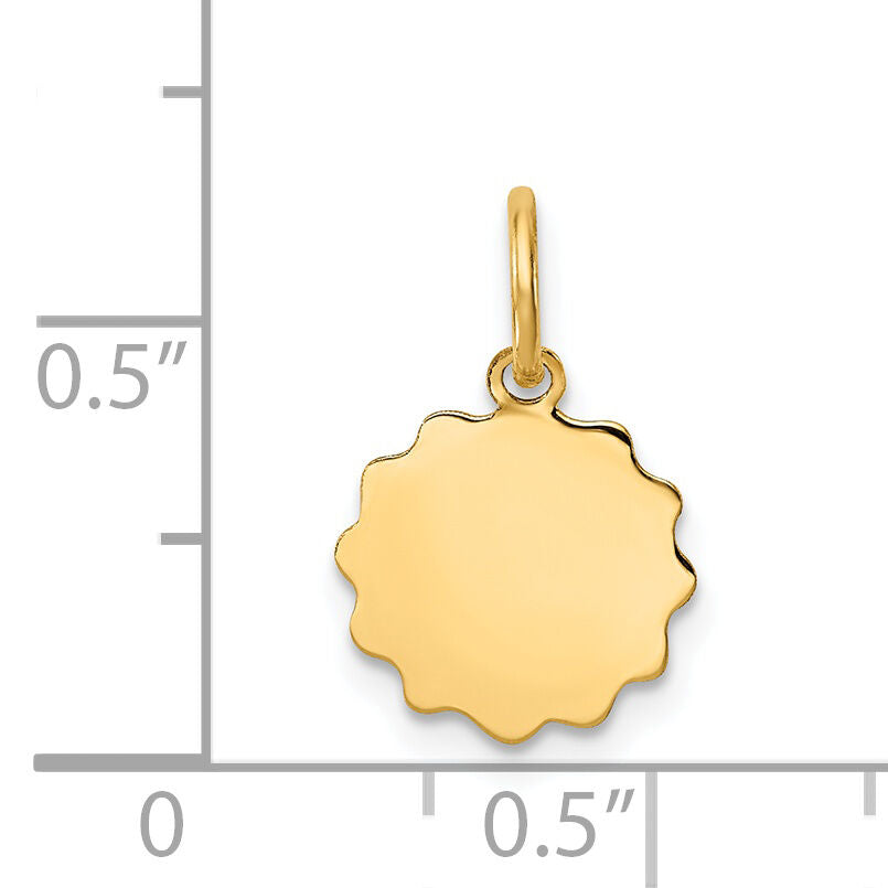 14k .009 Gauge Engravable Scalloped Disc Charm-XM163/09