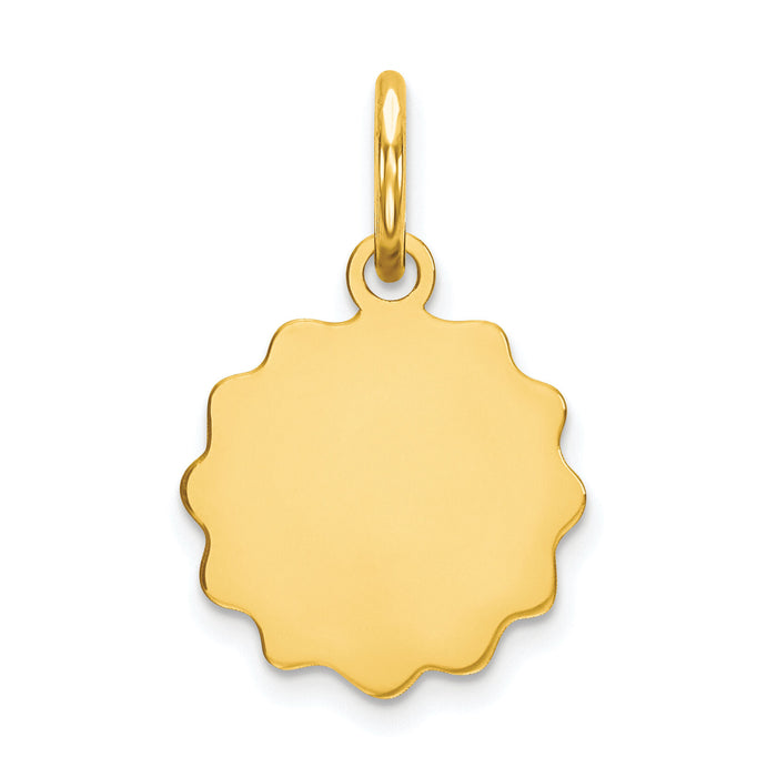 14k .009 Gauge Engravable Scalloped Disc Charm-XM163/09