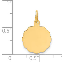 14k .009 Gauge Engravable Scalloped Disc Charm-XM164/09