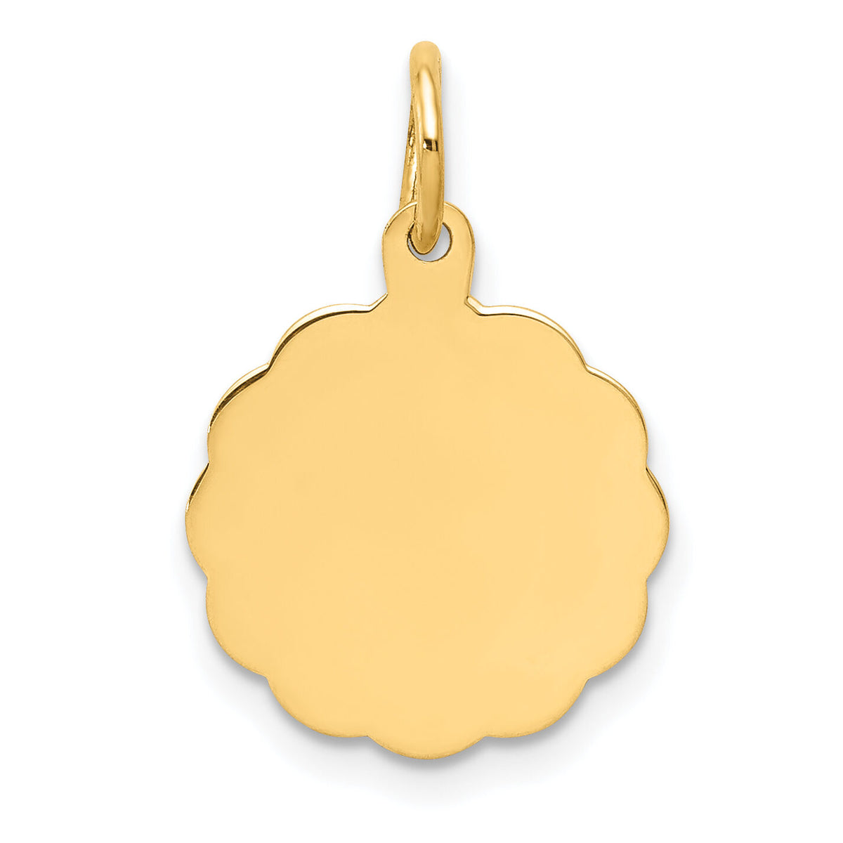 14k .013 Gauge Engravable Scalloped Disc Charm-XM164/13