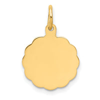 14k .009 Gauge Engravable Scalloped Disc Charm-XM164/09