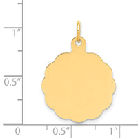 14k .018 Gauge Engravable Scalloped Disc Charm-XM165/18