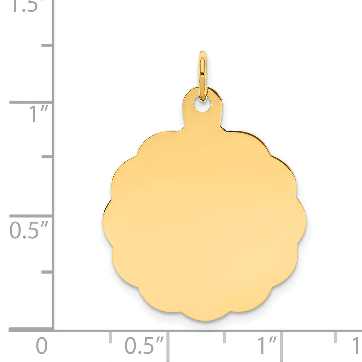 14k .027 Gauge Engravable Scalloped Disc Charm-XM166/27