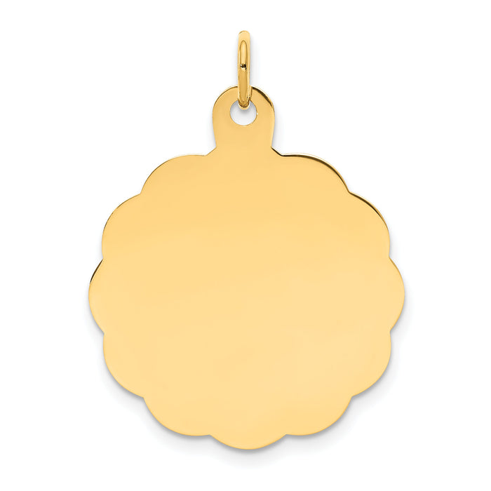 14k .027 Gauge Engravable Scalloped Disc Charm-XM166/27