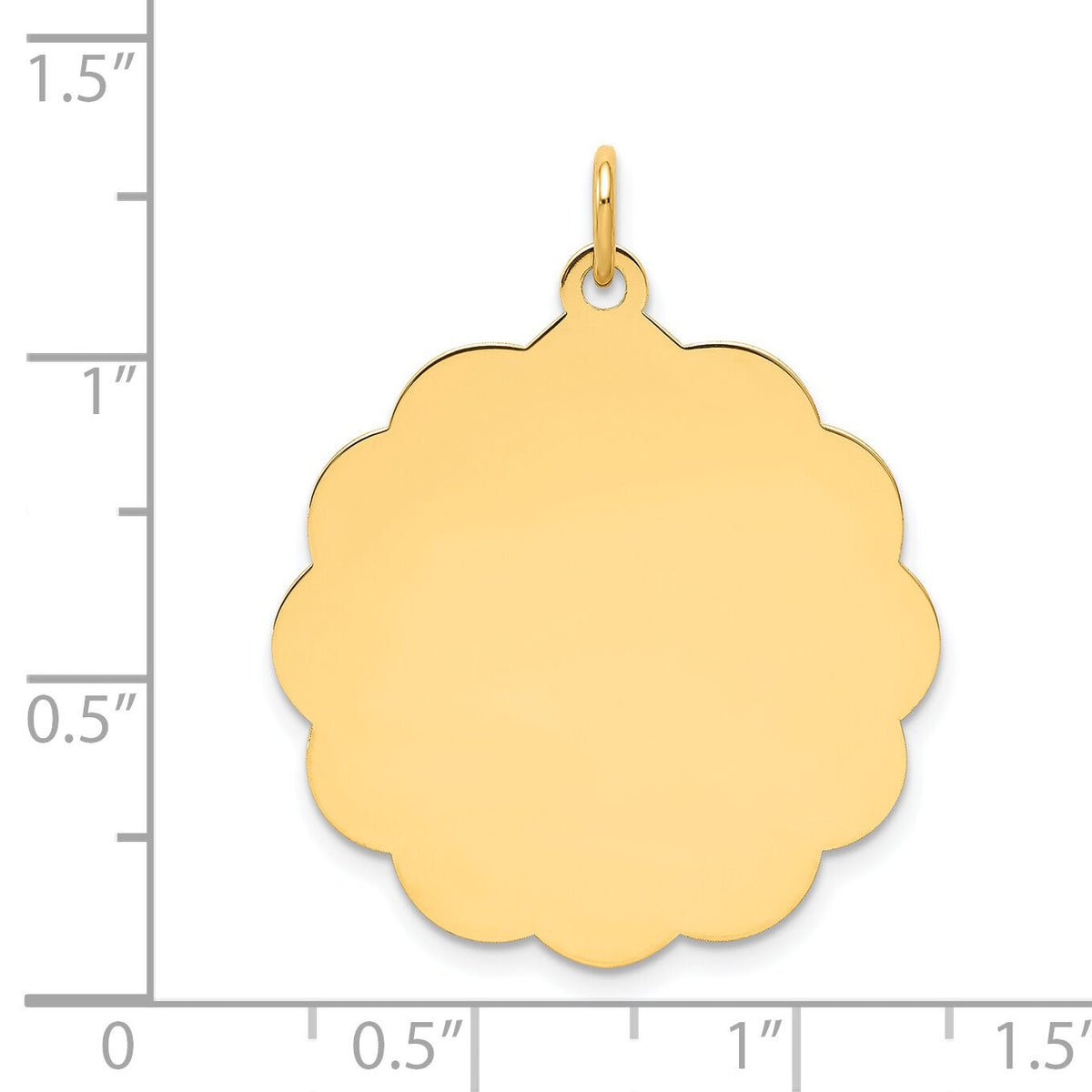 14k .027 Gauge Engravable Scalloped Disc Charm-XM167/27
