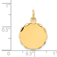 14k .035 Gauge Engravable Scalloped Disc Charm-XM168/35