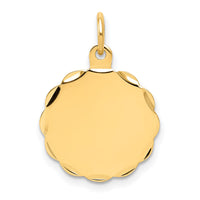 14k .027 Gauge Engravable Scalloped Disc Charm-XM168/27