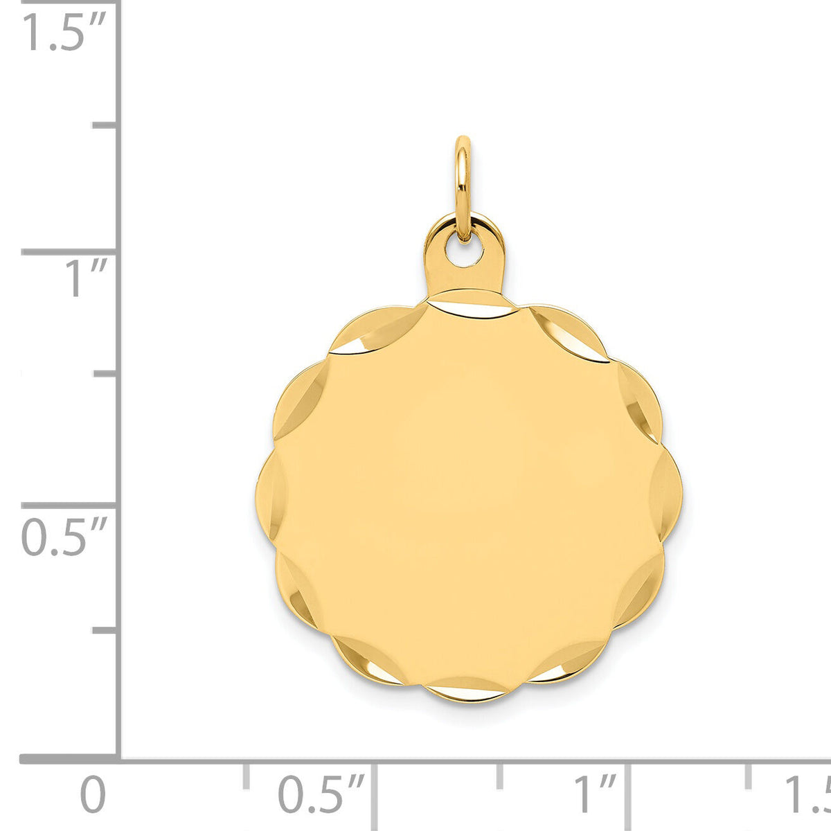 14k .027 Gauge Engravable Scalloped Disc Charm-XM169/27