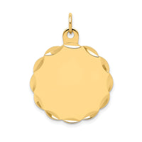 14k .027 Gauge Engravable Scalloped Disc Charm-XM169/27