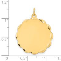 14k .018 Gauge Engravable Scalloped Disc Charm-XM170/18