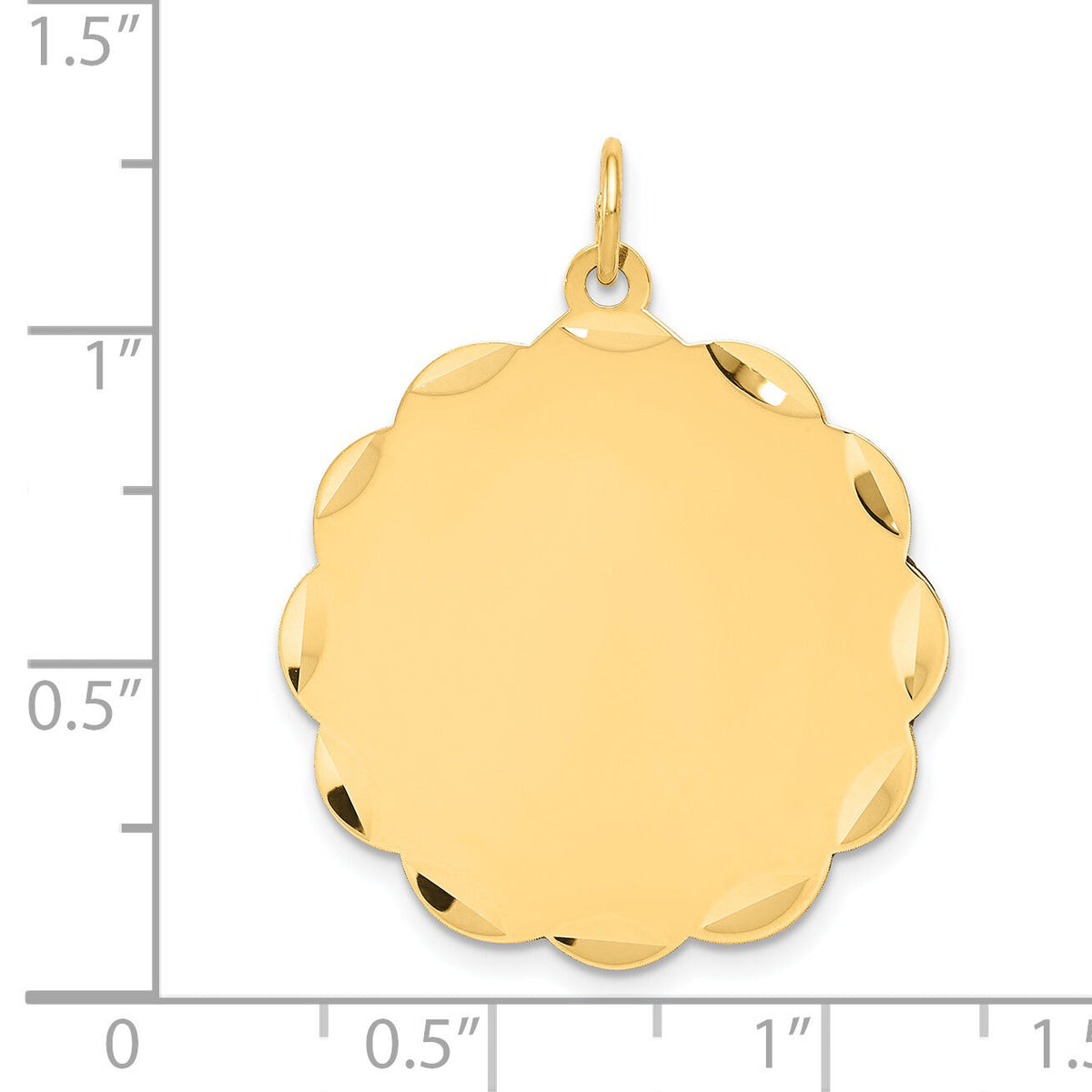 14k .027 Gauge Engravable Scalloped Disc Charm-XM170/27