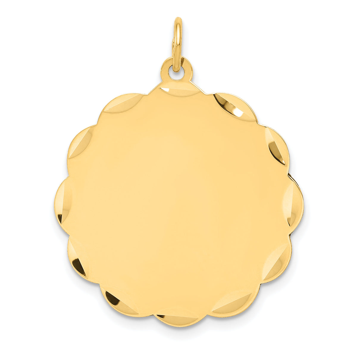 14k .027 Gauge Engravable Scalloped Disc Charm-XM170/27