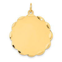 14k .027 Gauge Engravable Scalloped Disc Charm-XM170/27