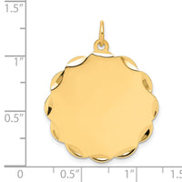 14k .035 Gauge Engravable Scalloped Disc Charm-XM171/35