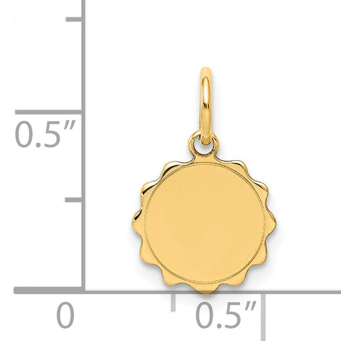14k .013 Gauge Engravable Scalloped Disc Charm-XM173/13