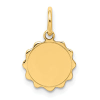 14k .009 Gauge Engravable Scalloped Disc Charm-XM173/09