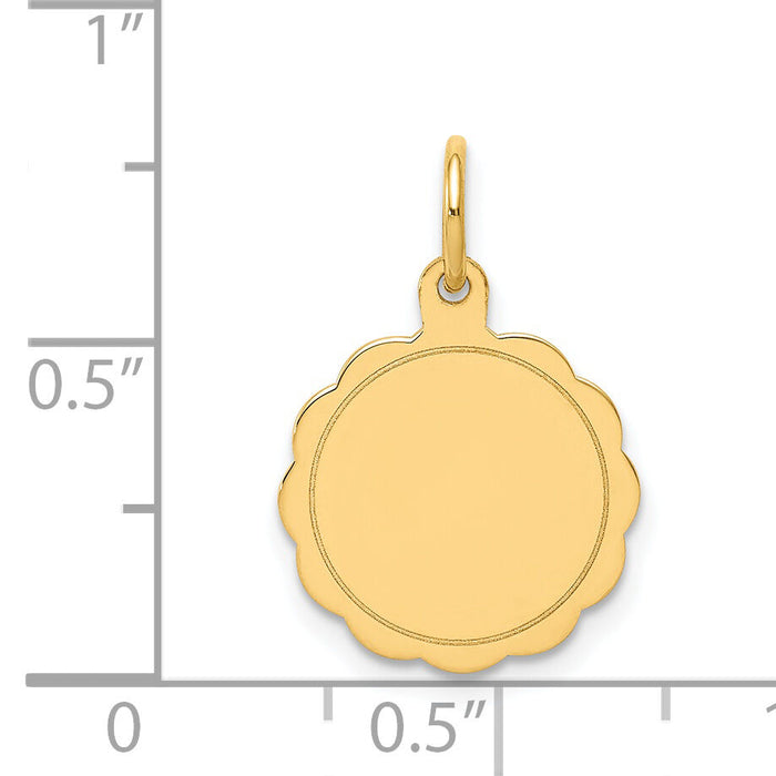 14k .011 Gauge Engravable Scalloped Disc Charm-XM174/11