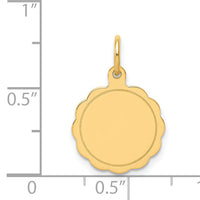 14k .013 Gauge Engravable Scalloped Disc Charm-XM174/13