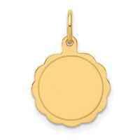 14k .011 Gauge Engravable Scalloped Disc Charm-XM174/11