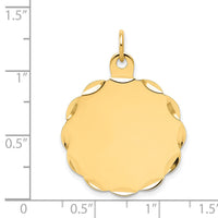 14k .018 Gauge Engravable Scalloped Disc Charm-XM175/18