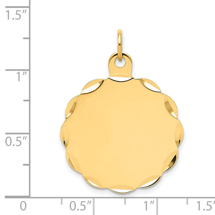 14k .013 Gauge Engravable Scalloped Disc Charm-XM175/13