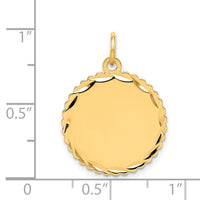 14k .018 Gauge Engravable Scalloped Disc Charm-XM176/18