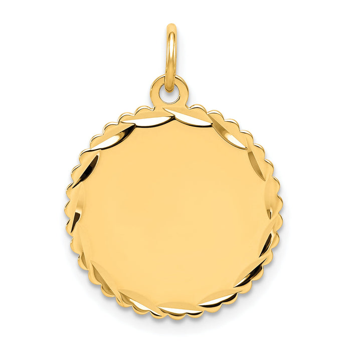 14k .027 Gauge Engravable Scalloped Disc Charm-XM176/27