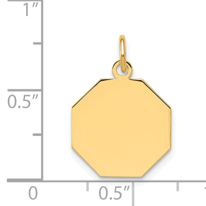 14k Plain .018 Gauge Engravable Octagonal Disc Charm-XM179/18