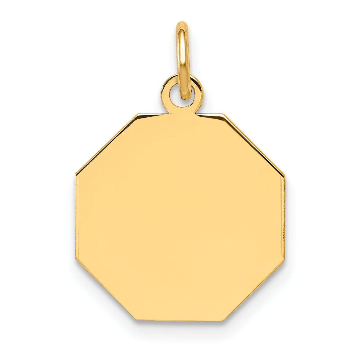 14k Plain .009 Gauge Engravable Octagonal Disc Charm-XM179/09