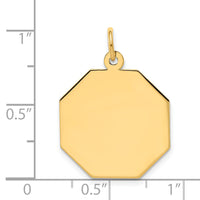 14k Plain .013 Gauge Engravable Octagonal Disc Charm-XM181/13