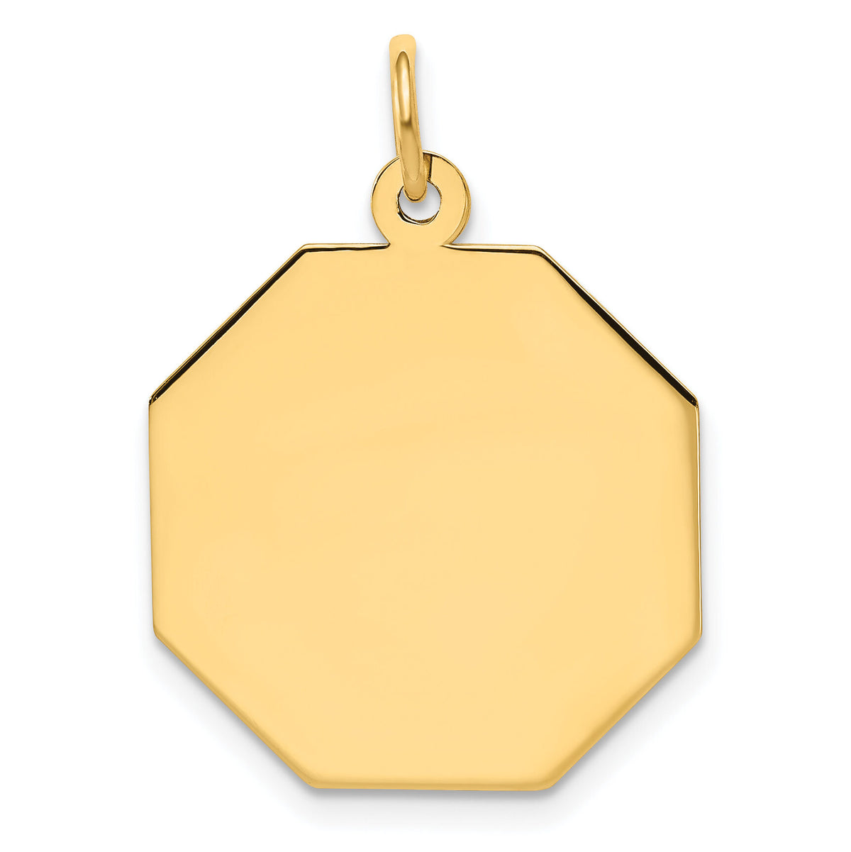 14k Plain .009 Gauge Engravable Octagonal Disc Charm-XM181/09