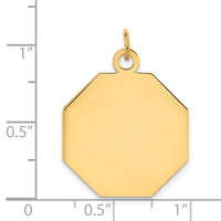 14k Plain .013 Gauge Engravable Octagonal Disc Charm-XM182/13