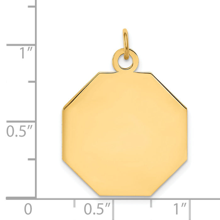 14k Plain .018 Gauge Engravable Octagonal Disc Charm-XM182/18