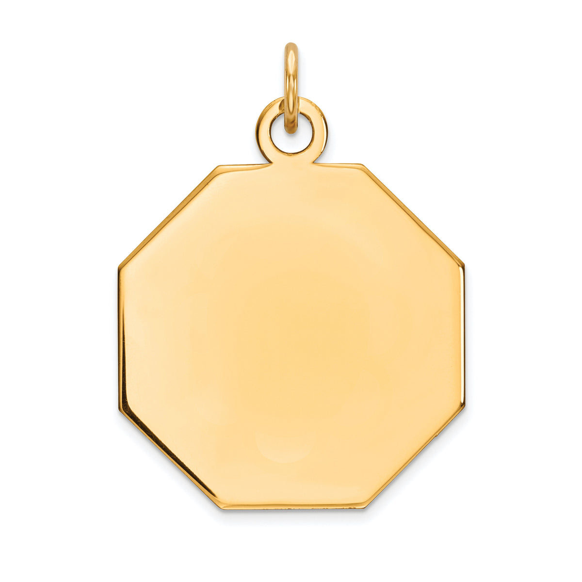 14k Plain .027 Gauge Engravable Octagonal Disc Charm-XM182/27