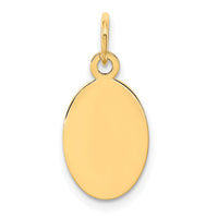 14k Plain .009 Gauge Engravable Oval Disc Charm-XM184/09