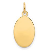 14k Plain .013 Gauge Engravable Oval Disc Charm-XM185/13