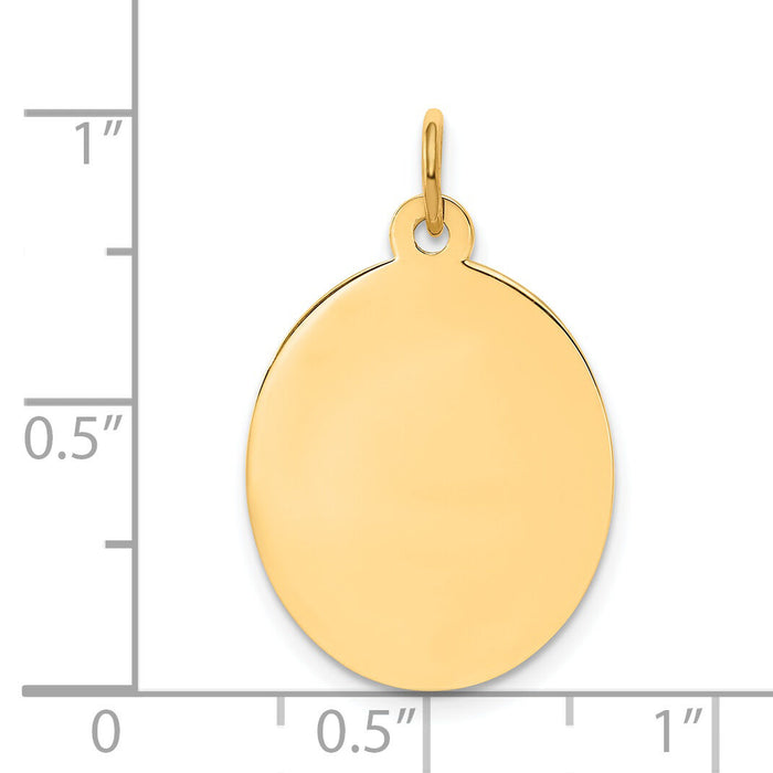 14k Plain .018 Gauge Engravable Oval Disc Charm-XM186/18