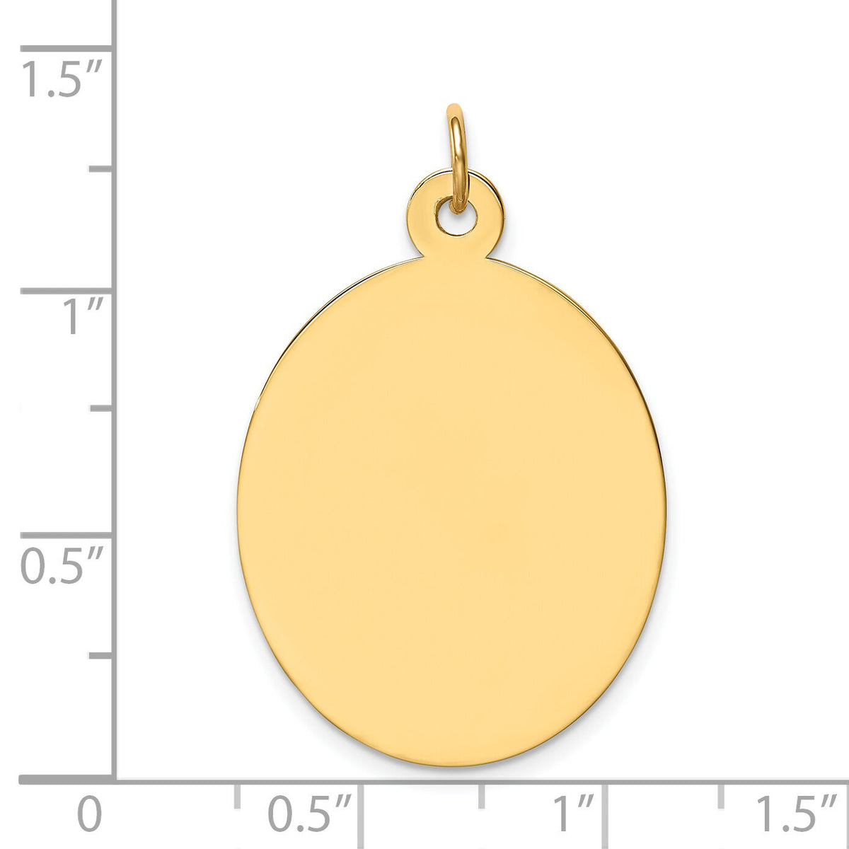 14k Plain .013 Gauge Engravable Oval Disc Charm-XM187/13