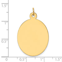 14k Plain .018 Gauge Engravable Oval Disc Charm-XM187/18