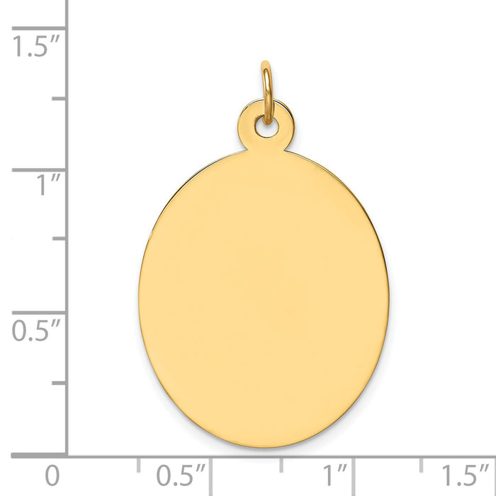 14k Plain .035 Gauge Engravable Oval Disc Charm-XM187/35