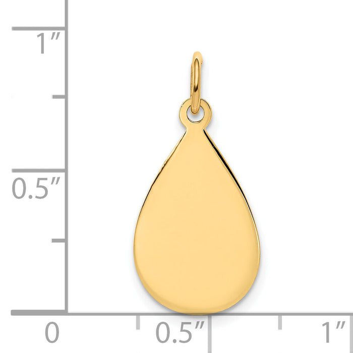 14k Plain .009 Gauge Engravable Raindrop Disc Charm-XM188/09