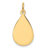 14k Plain .009 Gauge Engravable Raindrop Disc Charm-XM188/09