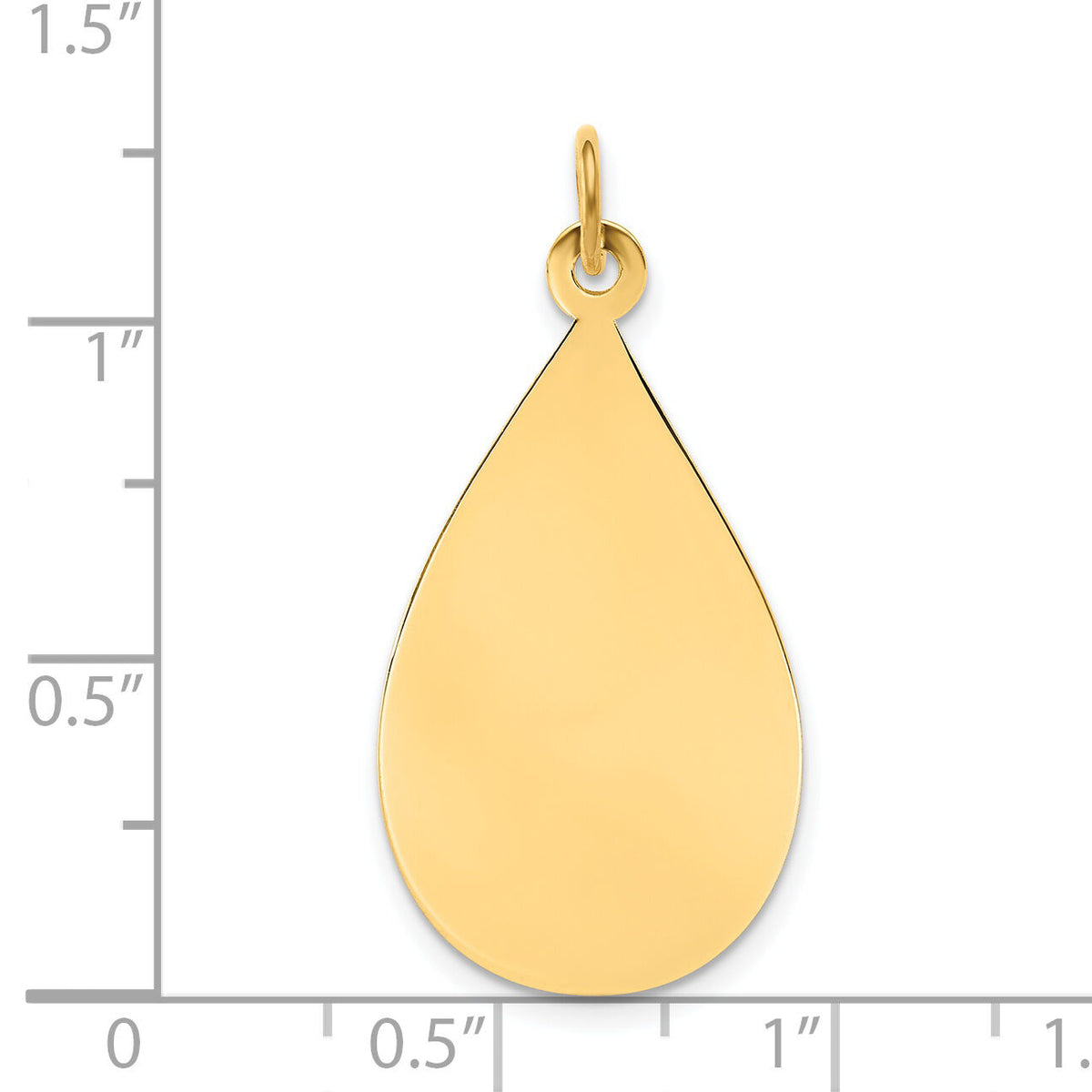 14k Plain .013 Gauge Engravable Raindrop Disc Charm-XM189/13