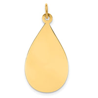 14k Plain .013 Gauge Engravable Raindrop Disc Charm-XM189/13
