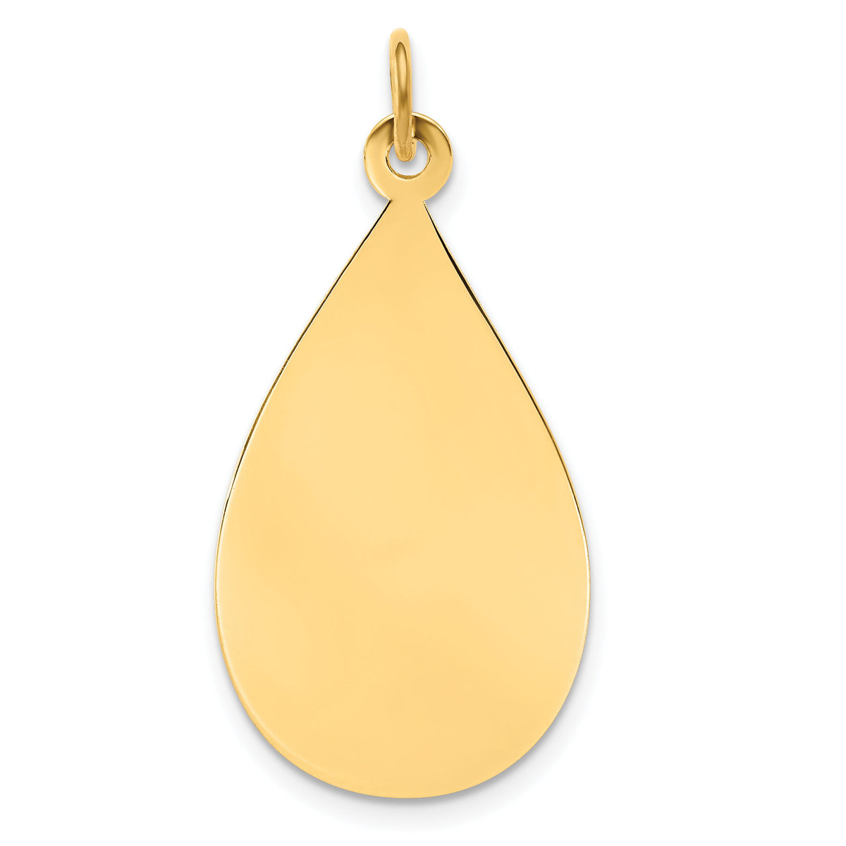 14k Plain .018 Gauge Engravable Raindrop Disc Charm-XM189/18