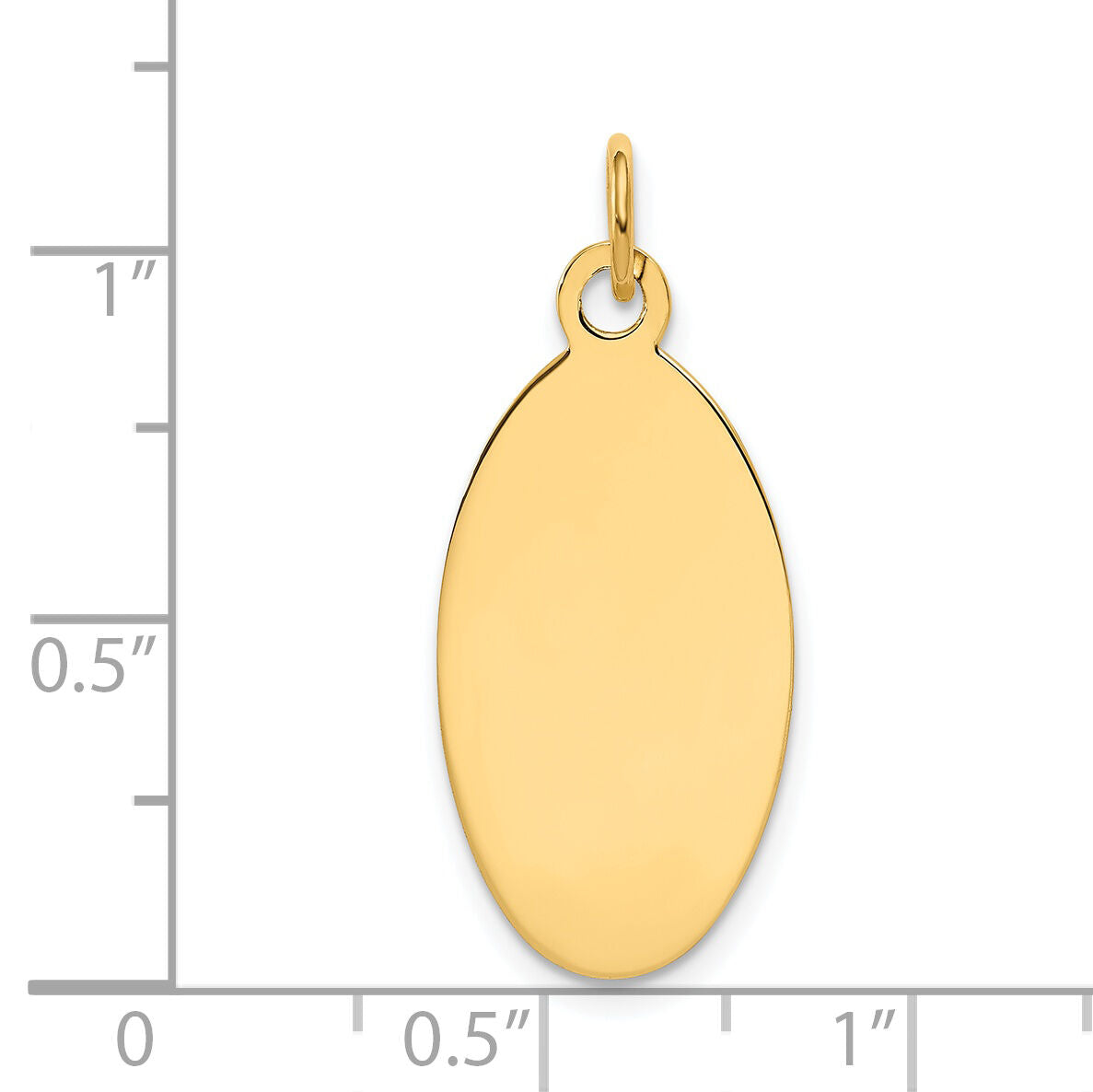 14k Plain .013 Gauge Engravable Elliptical Disc Charm-XM190/13