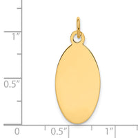 14k Plain .013 Gauge Engravable Elliptical Disc Charm-XM190/13