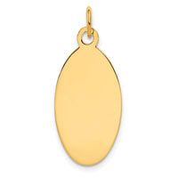 14k Plain .013 Gauge Engravable Elliptical Disc Charm-XM190/13